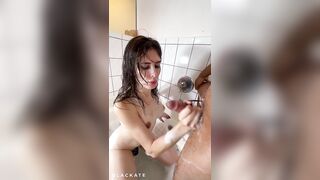 BlacKate Blowjob In The Bathtub POV