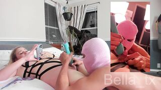 Masked Guy Sucking Tiny Dick Of TS Bella