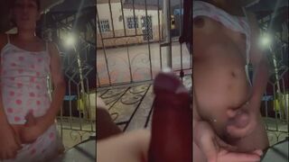 Raspberry Risky Public Masturbation On Rainy Day
