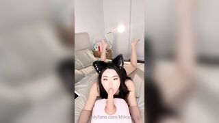 Neko Khloe Kiss Blowjob With Dildo