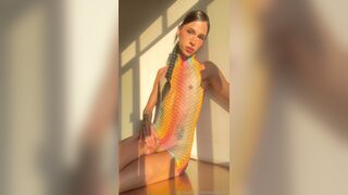 Transfairy99 Masturbates In Fishnet