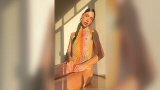 Transfairy99 Masturbates In Fishnet