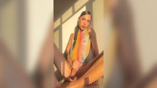 Transfairy99 Masturbates In Fishnet