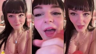 XoAngeldolll Dildo Blowjob With Face Close Up
