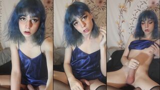 CD Bell Masturbates In Stockings And Silk Dress