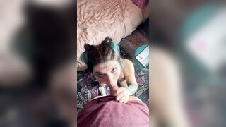 Little Trap Long Blowjob With Cum Swallow POV