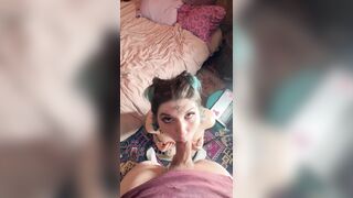 Little Trap Long Blowjob With Cum Swallow POV