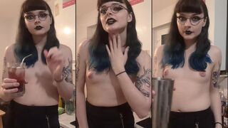 Topless Barista Class With Tall Goth Lilychoccy