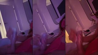 Stella Francis Masturbating Big Cock in Bed