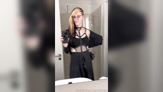Mommy Ren - Horny Tranny Masturbating Big Cock in Shower