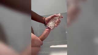 Stella Francis - Masturbating Big Shemale Cock in Close Up