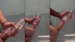 Stella Francis - Masturbating Big Shemale Cock in Close Up