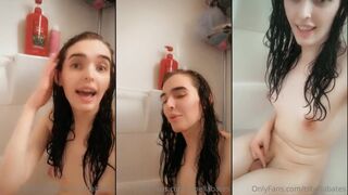 Bella Bates Playing With Tits In The Bathroom