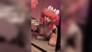 Hucow Dino Nuggiess Dildo Blowjob With Mirror Play
