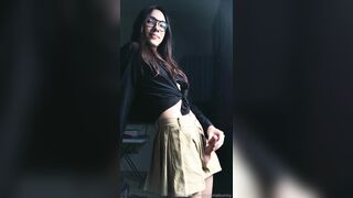 Bennie Bunny Standing Masturbation In Skirt With Cumshot