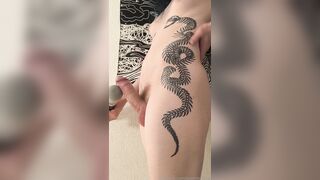 Lavender Smol Fully Nude Standing Masturbation With Magic Wand