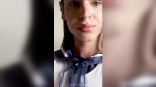 Trans Girl Stroking Her Big Dick