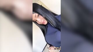 Big breast trans babe Jerking and showing off her big tits