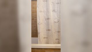 Lavender Smol Standing Masturbation In The Bathtub