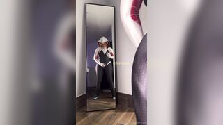 Bvncaaa Standing Costume Masturbation With Mirror Play