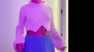 Bvncaaa Homemade Standing Masturbation In Sweaters With Sex Toy