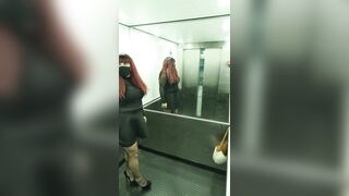 Shemale cd stripping in public elevator