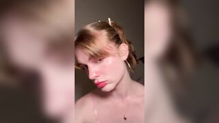 Bambi Snow Teasing In Sexy Pink Dress